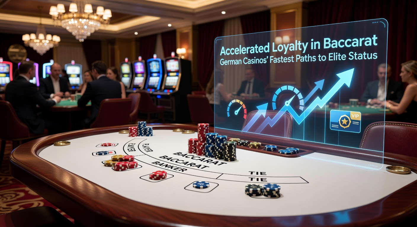 Grafik eines Baccarat-Tisches mit Loyalitätsstufigen und Beschleunigungsboostern in einem deutschen Online-Casino
