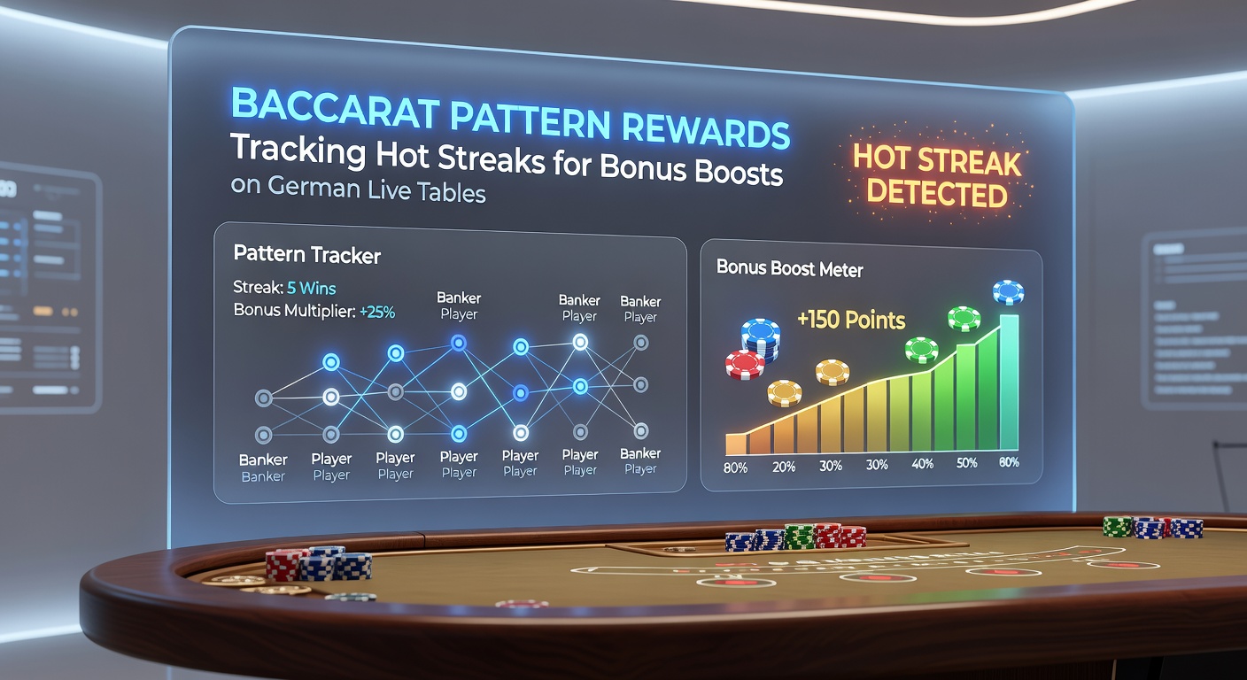 Baccarat-Tisch mit Roadmaps und Hot-Streak-Indikatoren auf einem deutschen Live-Casino-Stream