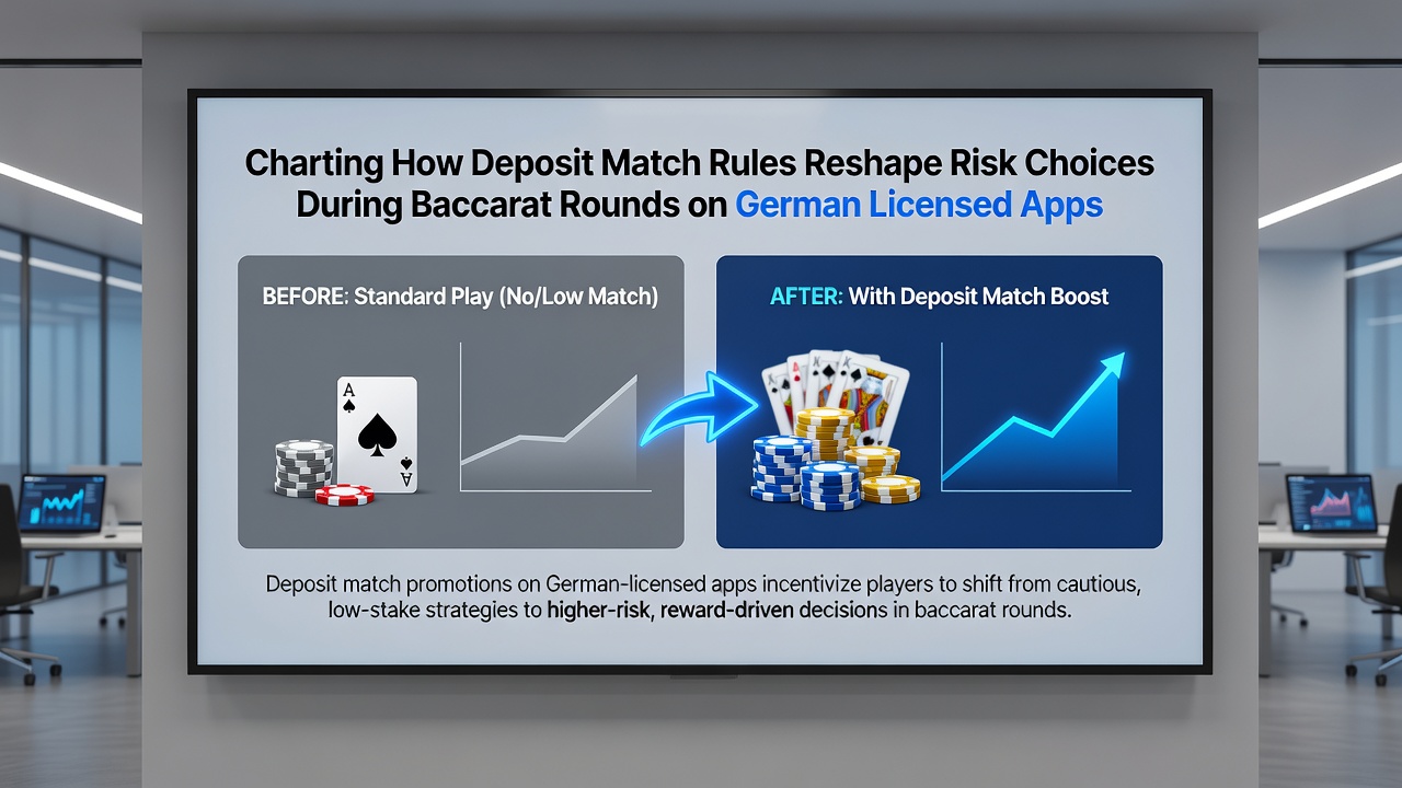 Diagramm illustriert veränderte Risikowahlen durch Deposit Match in Baccarat-Sessions