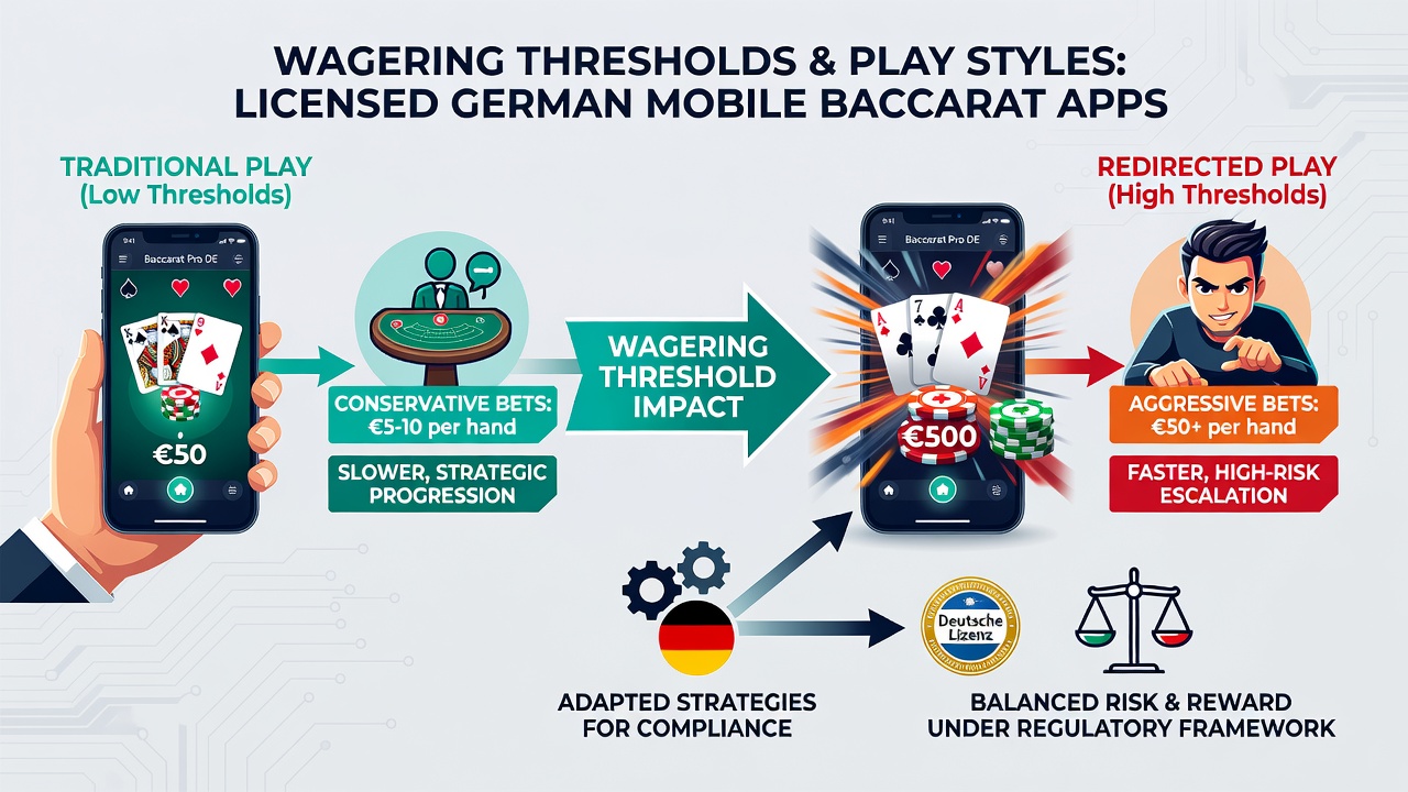 Diagramm veranschaulicht veränderte Einsatzmuster durch Wettanforderungen in Baccarat-Apps